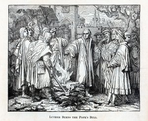 Luther brenner pavenes okse, 1882 av Unbekannt