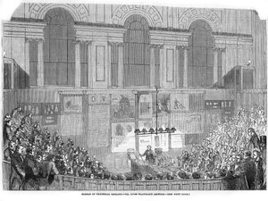 Lyon Playfair, schottischer Chemiker und Politiker, beim Vortrag, 1852