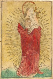 Madonna og barn i en herlighet som står på en halvmåne, 14501460. av Unbekannt