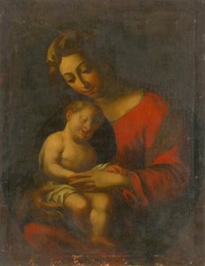 Madonna med sovende Jesus av Unbekannt