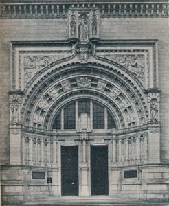 Hovedinngang, Victoria and Albert Museum, med skulptur av Alfred Drury, c1909. av Unbekannt