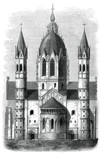 Mainz katedral, Rhinen, Tyskland, 1100- og 1200-tallet, 1870 av Unbekannt