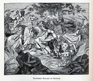 Manfred drept i kamp, 1882 av Unbekannt