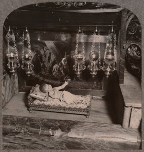 Kristi krybbe, Fødselskirken, Betlehem, ca 1900 av Unbekannt