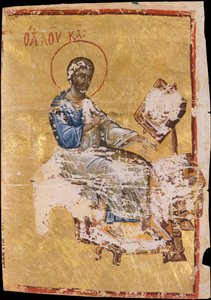 Manuskriptbelysning med evangelisten Luke, slutten av 1200-begynnelsen av 1300-tallet. av Unbekannt