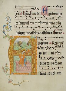 Manuskriptblad med initial A, fra et gradvis, tysk, andre kvartal 1400-tallet. av Unbekannt