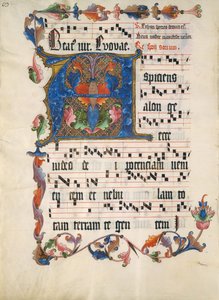 Manuskriptblad med initial A, fra et antifonarium, tysk, ca. 1425-50. av Unbekannt