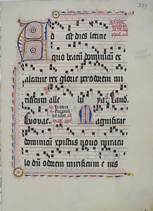 Manuskriptblad med initial A, fra et antifonarium, tysk, andre kvartal 1400-tallet. av Unbekannt