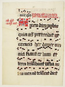 Manuskriptblad med initial A, fra et antifonarium, tysk, andre kvartal 1400-tallet. av Unbekannt