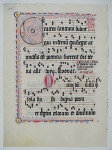Manuskriptblad med initial C, fra et antifonarium, tysk, andre kvartal 1400-tallet. av Unbekannt