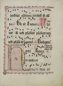 Manuskriptblad med initial H, fra et antifonarium, tysk, andre kvartal 1400-tallet. av Unbekannt
