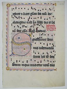Manuskriptblad med initial S, fra en antifonbok, tysk, andre kvartal 1400-tallet. av Unbekannt