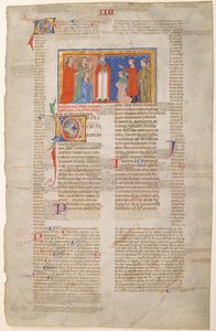 Manuskriptblad med ekteskapsscene, fra Decretals of Gregory IX, italiensk, ca. 1300. av Unbekannt
