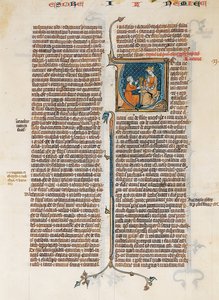 Manuskriptblad med åpning av Nehemias bok, fra en bibel, fransk, ca. 1280-1300. av Unbekannt