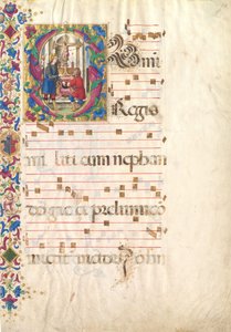 Manuskriptblad med Saint John Gualbert i en innledende S, fra en Antiphonary, tidlig på 1500-tallet. av Unbekannt