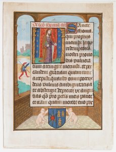 Manuskriptblad med Saint Thomas, fra en timebok, ca. 1500. av Unbekannt