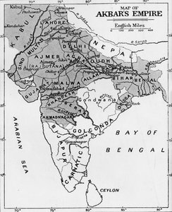 Kart over Akbars imperium, c1912 av Unbekannt
