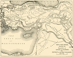 Kart over Lilleasia, Kyros den yngres ekspedisjon og de ti tusen tilbaketrekningen, 1890. av Unbekannt