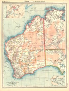 Kart over Australia - Western Section av Unbekannt