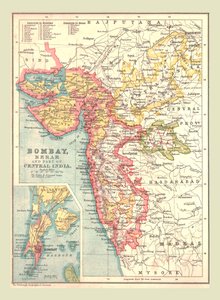 Kart over Bombay, Berar og en del av Sentral-India, 1902. av Unbekannt