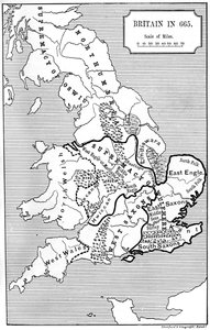 Kart over Storbritannia i 665, 1892 av Unbekannt
