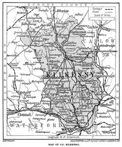 Kart over County Kilkenny, Irland, 1924-1926 av Unbekannt