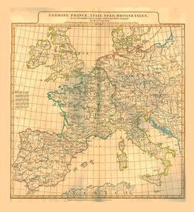Kart over Europa, 1821. av Unbekannt