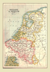 Kart over Holland og Belgia, 1902. av Unbekannt