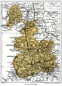 Kart over Lancashire, 1924-1926 av Unbekannt
