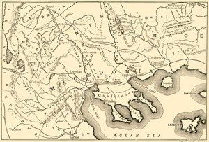 Kart over Macedon og de tilstøtende distriktene, 1890. av Unbekannt