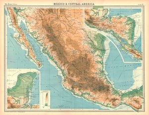 Kart over Mexico og Mellom-Amerika av Unbekannt