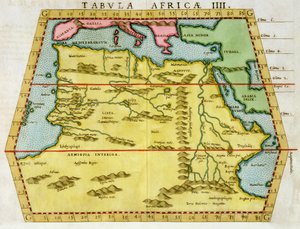 Kart over Nord-Afrika, ca 1580-tallet av Unbekannt
