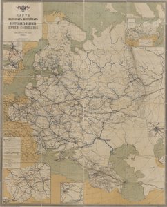 Kart over veier, jernbaner og indre vannveier i det russiske imperiet, 1893, 1893 av Unbekannt
