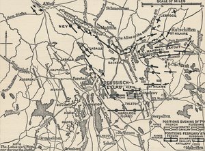 Kart over slaget ved Eylau, 1807, 1896 av Unbekannt