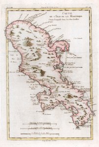 Kart over den karibiske øya Martinique, c1783 av Unbekannt