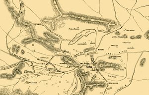 Kart over kampene i Chardeh-dalen, 1901. av Unbekannt