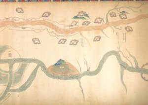 Kart over Canal Grande fra Beijing til Yangzi-elven, sent på 1700- eller tidlig på 1800-tallet. av Unbekannt