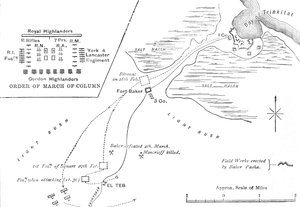 Kart over mars til El Teb, 28.–29. februar 1884, c1881–85 av Unbekannt