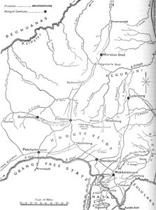 Kart over krigsteatret i Transvaal, ca 1880 av Unbekannt