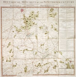 Kart over Waterloo-kampanjen, 1815, Walmer Castle, Kent av Unbekannt