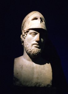 Marmorportrettbyste av Perikles, athensk statsmann c490-429 f.Kr., romersk, 2. århundre f.Kr. av Unbekannt