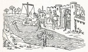 Marco Polo lander i Ormuz, c1300, 1912 av Unbekannt