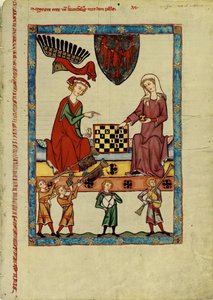 Markgreve Otto IV av Brandenburg spiller sjakk fra Codex Manesse, mellom 1305 og 1340 av Unbekannt