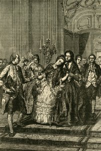 Marie Antoinette tar avskjed med moren, 1770, 1890. av Unbekannt