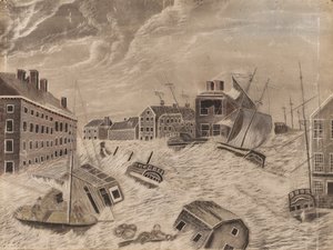 Market Square, Providence, Rhode Island, under den store septemberkulingen, 1815, 1815. av Unbekannt