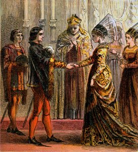 Ekteskap med Henrik V, 1420, c1850 av Unbekannt