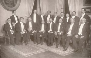 Marshal Hermes da Fonseca med sine statssekretærer og rådgivere, 1914 av Unbekannt