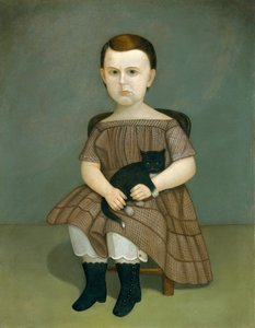 Martha Bartlett med kattunge, ca. 1860. av Unbekannt