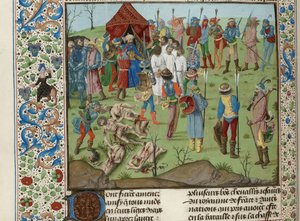 Massakren på de kristne etter slaget ved Nicopolis, ca 1470-1475. av Unbekannt