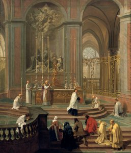 Messe sagt av kanonen de la Porte, eller hovedalteret til Notre Dame, Paris, 1708-1710 av Unbekannt
